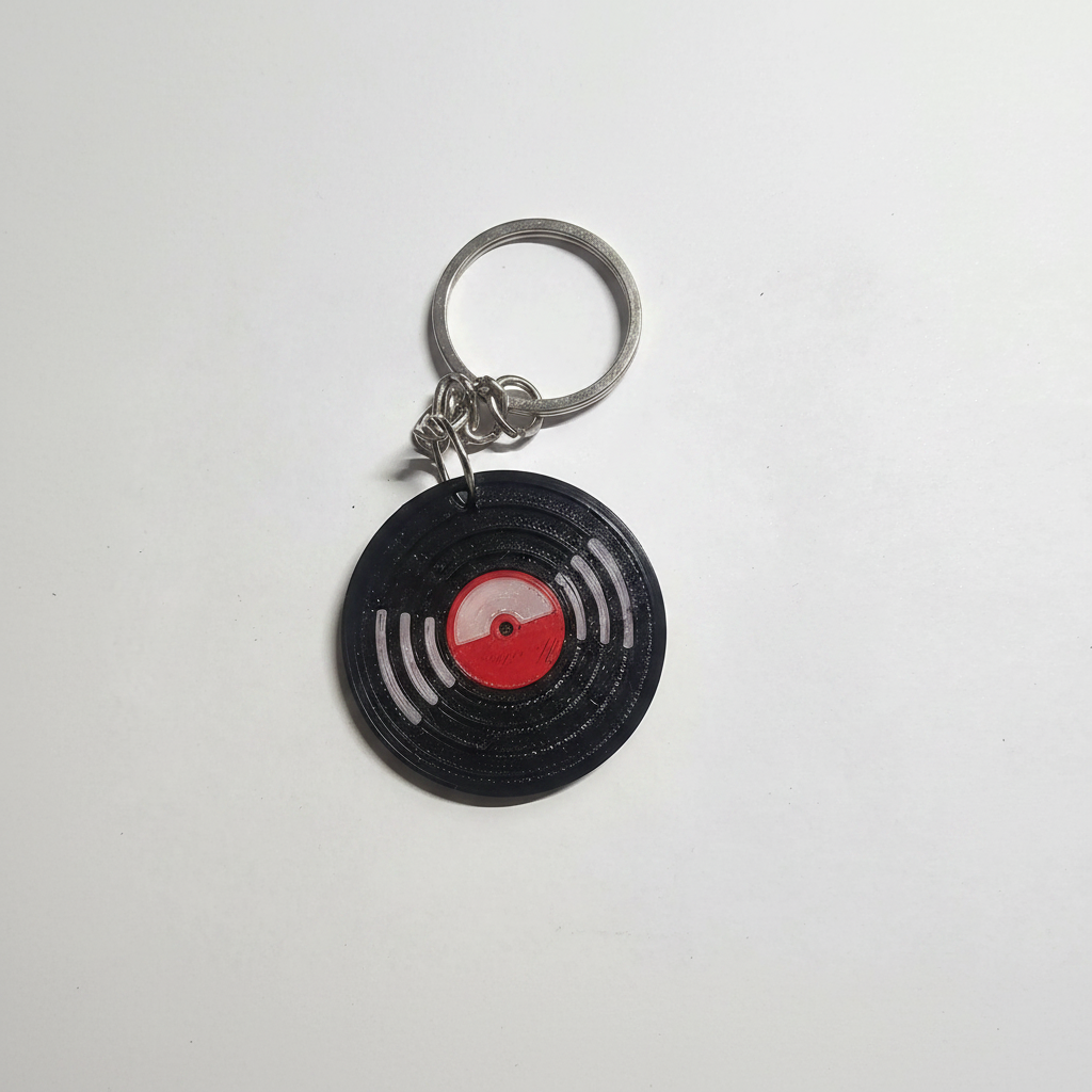 Smart NFC Vinyl Record Keychain - Digital Music Link Accessory