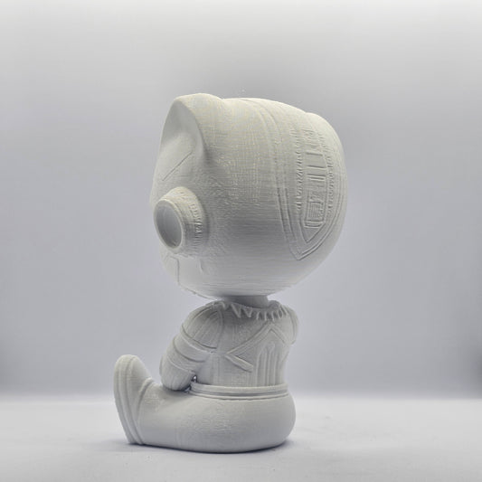 Black Panther Chibi Style 3D Printed Figurine – 9 cm Paintable Collectible