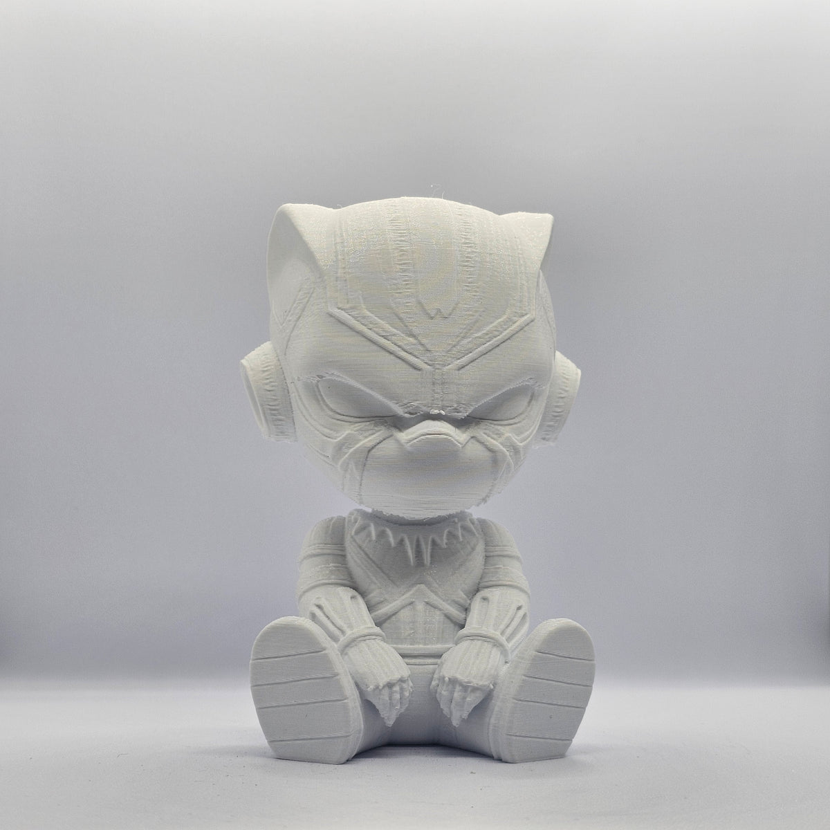 Black Panther Chibi Figurine – 9 cm Paintable