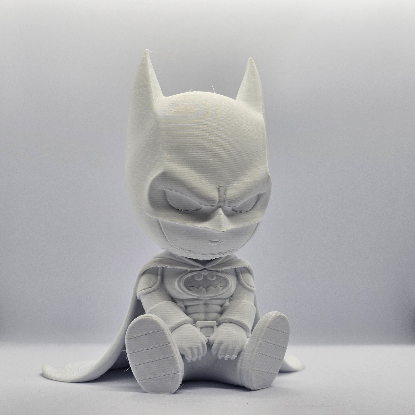 Batman Chibi Style 3D Printed Figurine – 9 cm Paintable Collectible