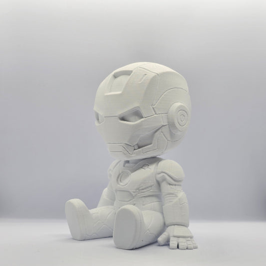 Iron Man Chibi Style 3D Printed Figurine – 9 cm Paintable Collectible