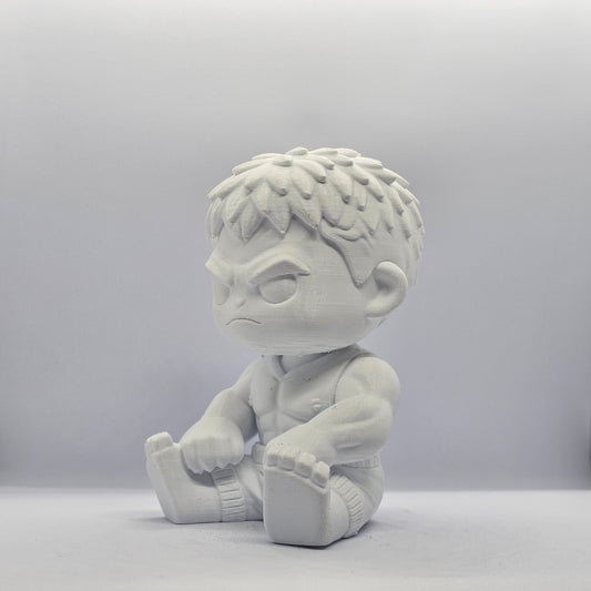 Hulk Chibi Style 3D Printed Figurine – 9 cm Paintable Collectible