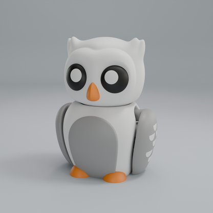 Arctic Snow Owl – Articulated Figurine & Keychain