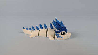 Ice Dragon - Cute Articulated Figure Keychain - Mold and Matter