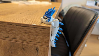 Ice Dragon - Cute Articulated Figure Keychain - Mold and Matter