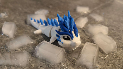 Ice Dragon - Cute Articulated Figure Keychain - Mold and Matter