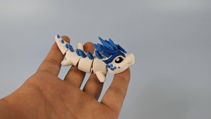 Ice Dragon - Cute Articulated Figure Keychain - Mold and Matter