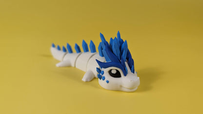 Ice Dragon - Cute Articulated Figure Keychain - Mold and Matter