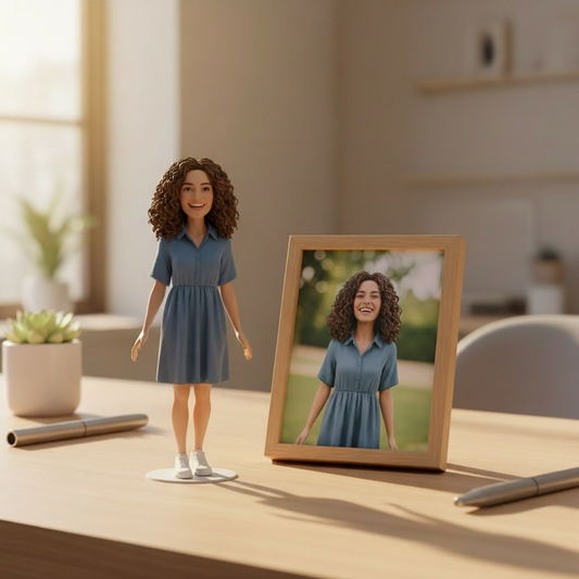 Custom Figurine Product Image with Fixed Text