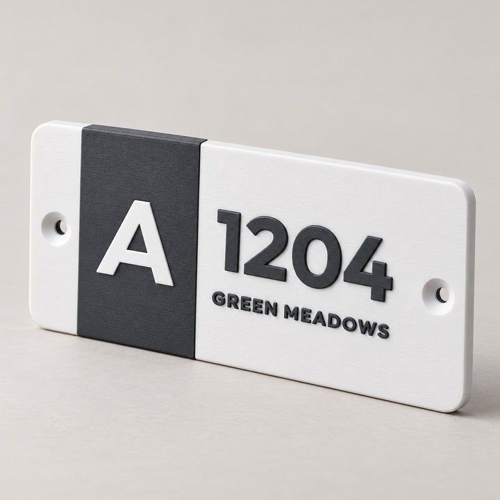 Flat Number Plate for Door – with Wing & Society Name