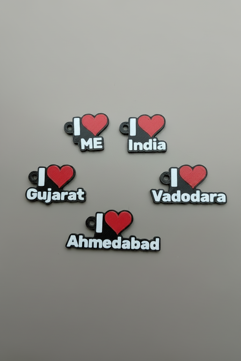 I Love keychains - ME, India, Gujarat, Vadodara, Ahmedabad - studio style