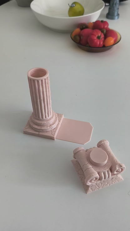 Destroyed Column Bookend  – Greek Column with Hidden Compartment