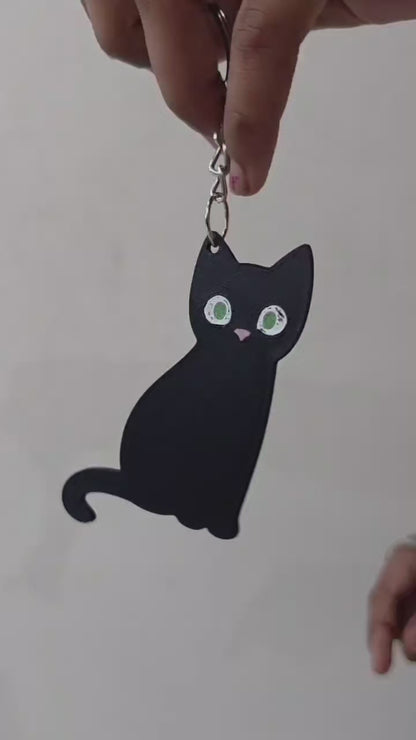 Schrödinger's Cat Keychain – 3D Printed Geek Gift for Science & Cat Lovers