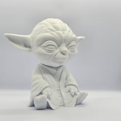 Yoda Chibi Style 3D Printed Figurine – 9 cm Paintable Collectible