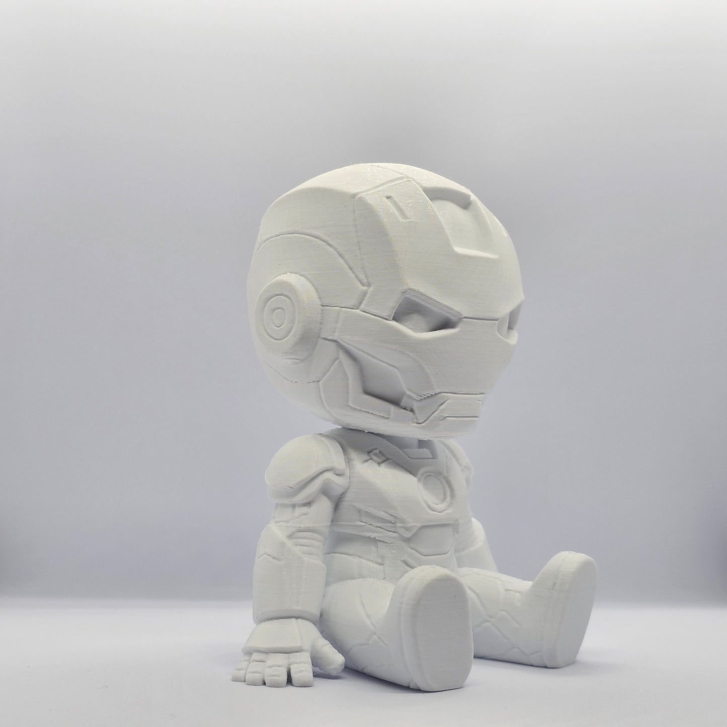 Iron Man Chibi Style 3D Printed Figurine – 9 cm Paintable Collectible