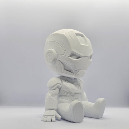 Iron Man Chibi Style 3D Printed Figurine – 9 cm Paintable Collectible