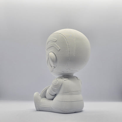 Captain America Chibi Style 3D Printed Figurine – 9 cm Paintable Collectible