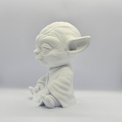 Yoda Chibi Style 3D Printed Figurine – 9 cm Paintable Collectible