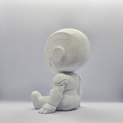 Iron Man Chibi Style 3D Printed Figurine – 9 cm Paintable Collectible