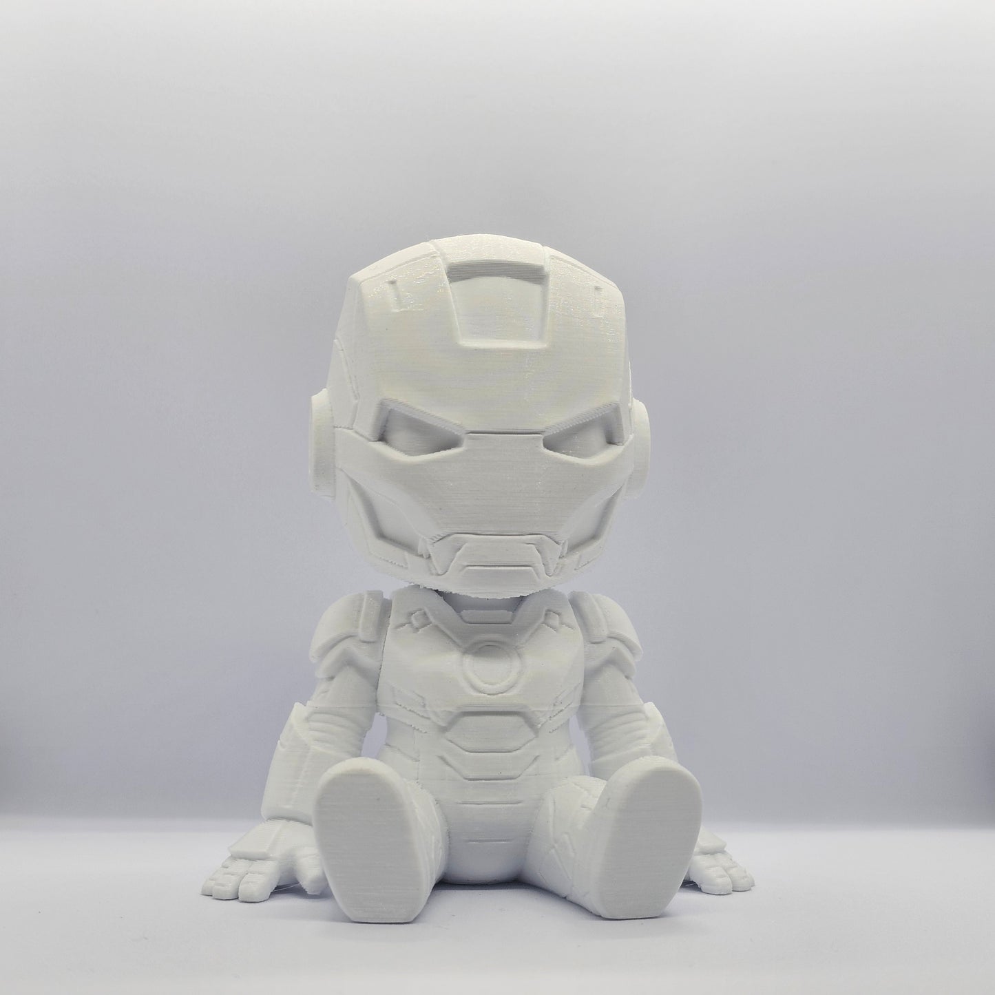 Iron Man Chibi Style 3D Printed Figurine – 9 cm Paintable Collectible