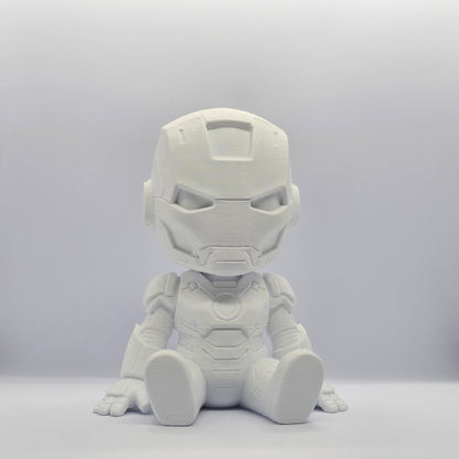 Iron Man Chibi Style 3D Printed Figurine – 9 cm Paintable Collectible