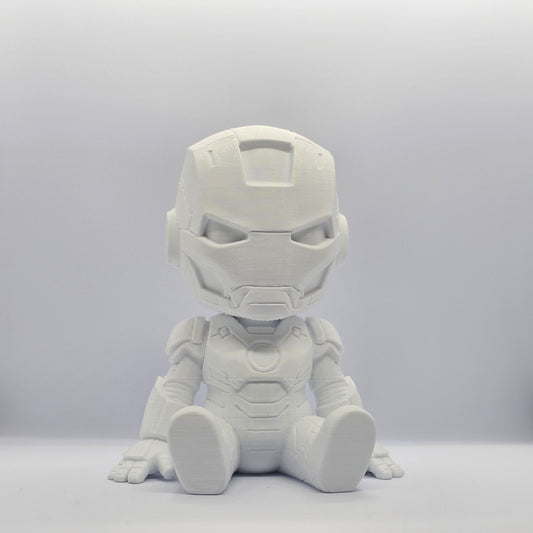 Iron Man Chibi Style 3D Printed Figurine – 9 cm Paintable Collectible