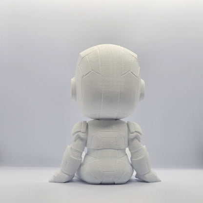 Iron Man Chibi Style 3D Printed Figurine – 9 cm Paintable Collectible