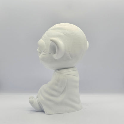 Yoda Chibi Style 3D Printed Figurine – 9 cm Paintable Collectible