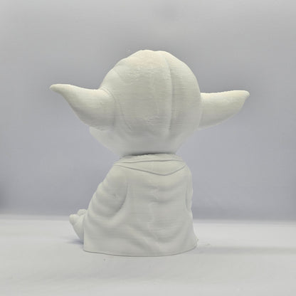 Yoda Chibi Style 3D Printed Figurine – 9 cm Paintable Collectible