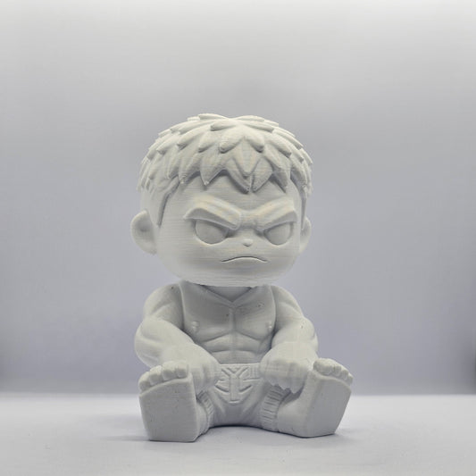 Hulk Chibi Style 3D Printed Figurine – 9 cm Paintable Collectible