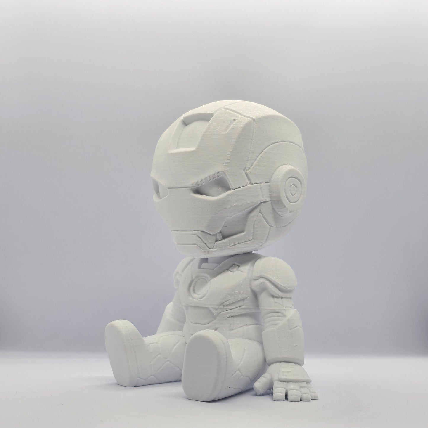 Iron Man Chibi Style 3D Printed Figurine – 9 cm Paintable Collectible