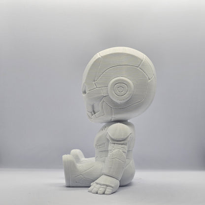 Iron Man Chibi Style 3D Printed Figurine – 9 cm Paintable Collectible