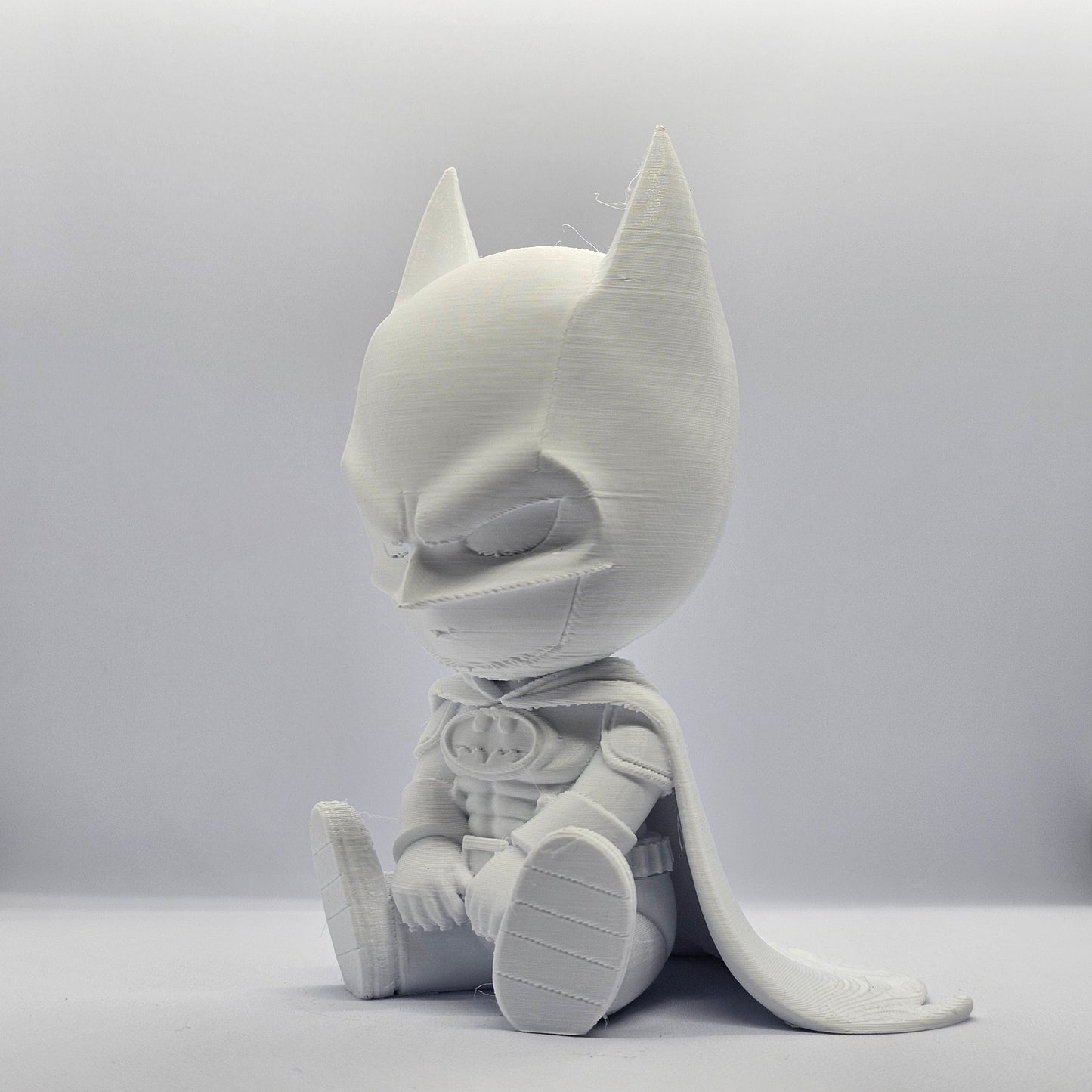 Batman Chibi Style 3D Printed Figurine – 9 cm Paintable Collectible