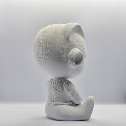 Black Panther Chibi Style 3D Printed Figurine – 9 cm Paintable Collectible