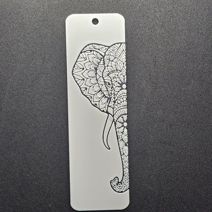 mandala art bookmark with design of elephant