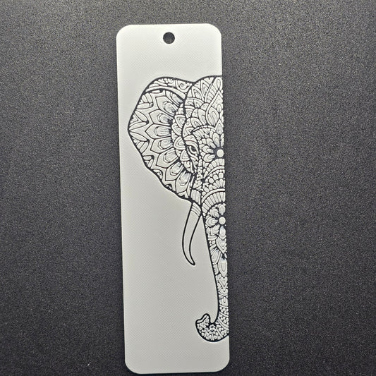 mandala art bookmark with design of elephant