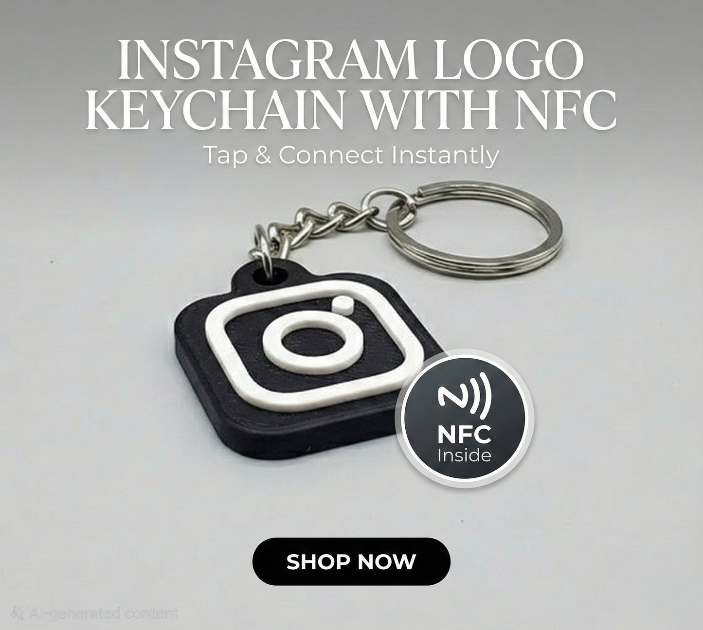 Instagram Logo NFC Keychain – 3D Printed Tag With Built-In NFC Chip