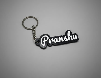 custom keychain with text - different angle