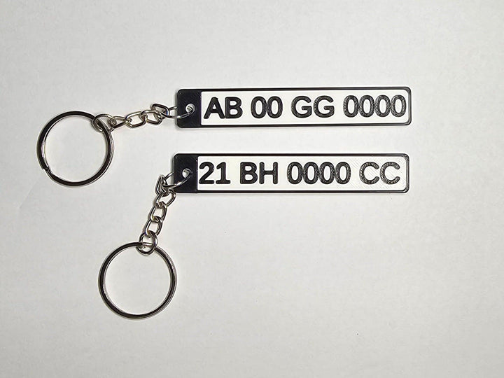 Personalised Number Plate Keychain – Car & Bike