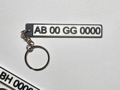 Custom License Plate Keychain – Personalized 3D Printed Keyring - Mold and Matter