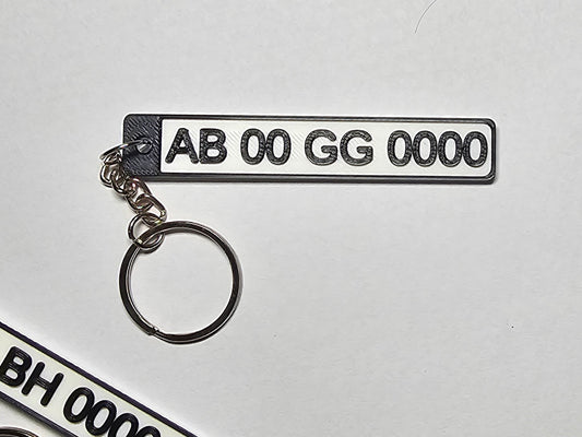Custom License Plate Keychain – Personalized 3D Printed Keyring