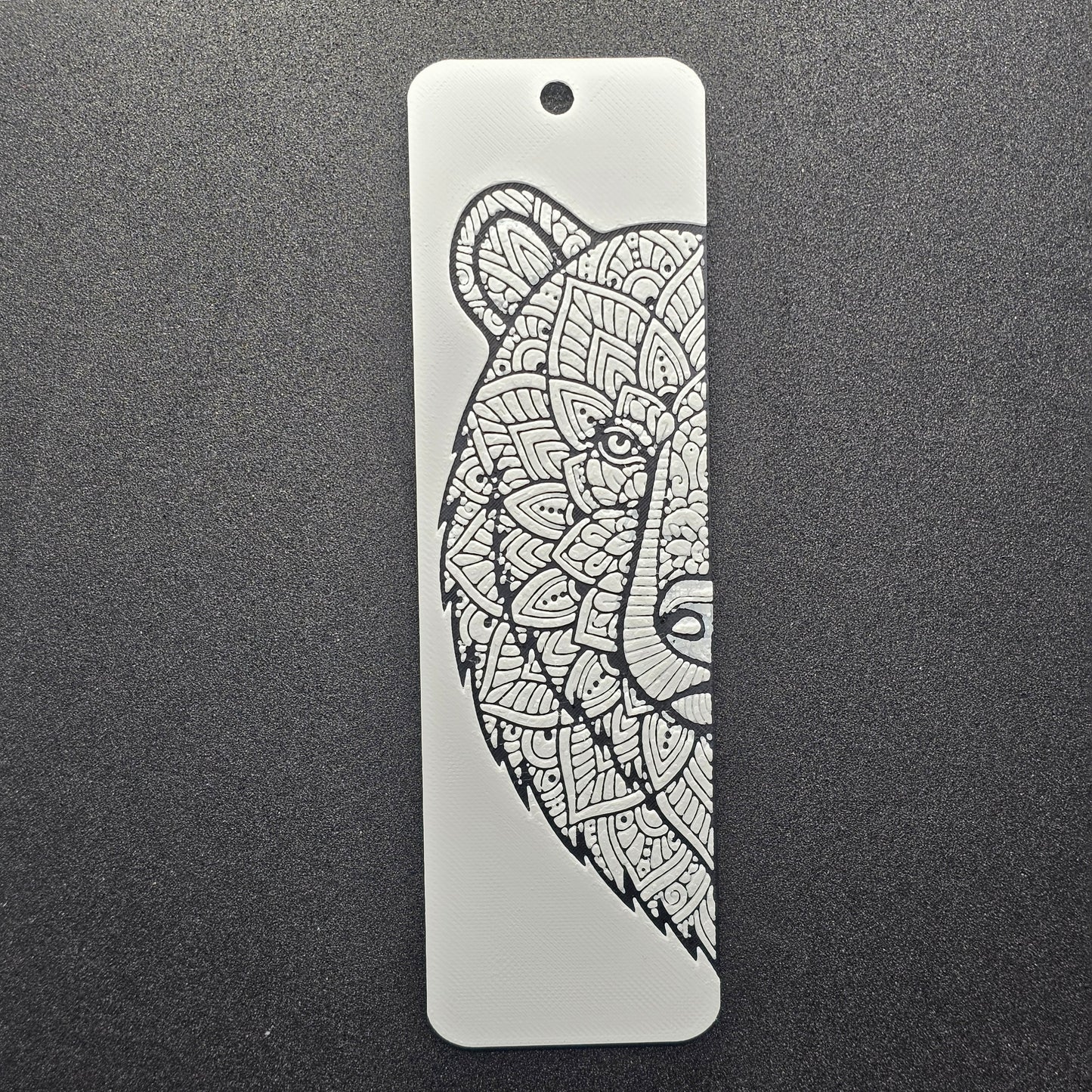 mandala art bookmark with design of bear