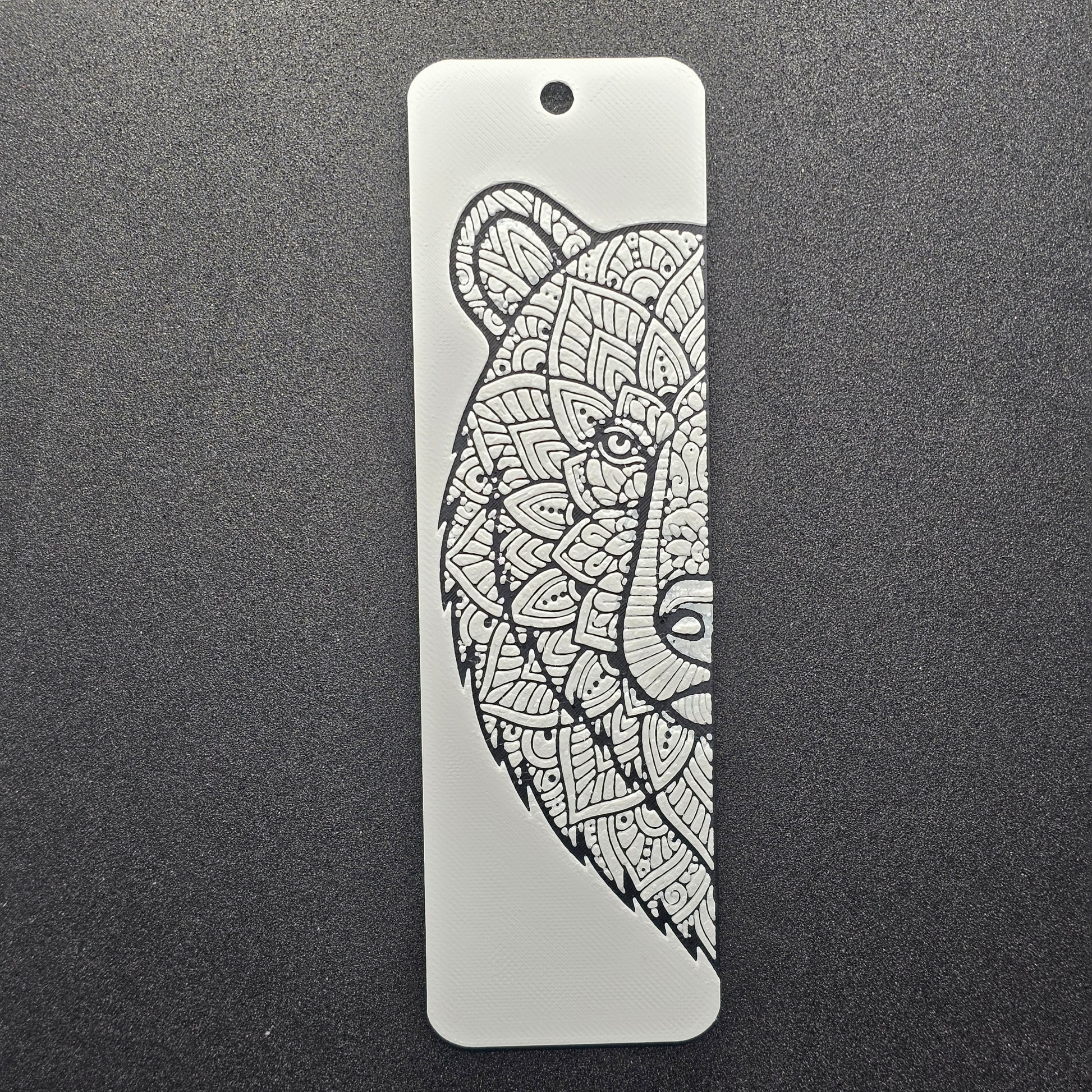 mandala art bookmark with design of bear