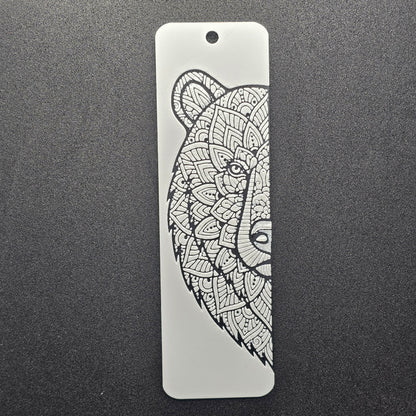 mandala art bookmark with design of bear