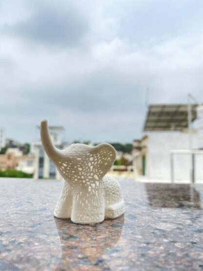 Adorable White Elephant Miniature – 3D Printed